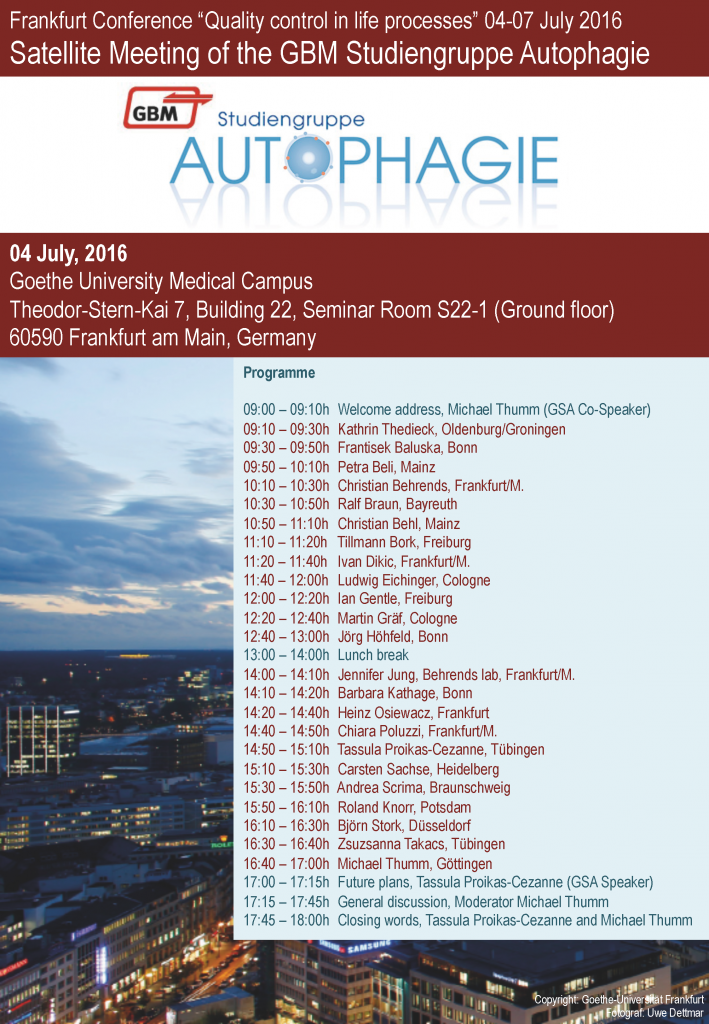 GSA Satellite Meeting Frankfurt
