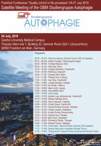 GBM Studiengruppe Autophagie Kick-off meeting, 4th July 2016, Frankfurt am Main, Germany.